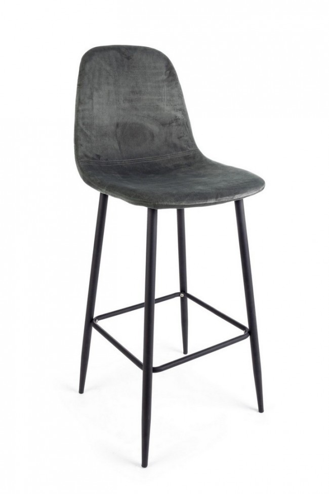 2x Sgabello bar velluto grigio scuro 46x39x103