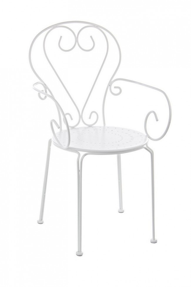 4x Sedia bianca in metallo 49x49x89h