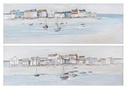 2x Dipinto village 150x50x2.8h tela