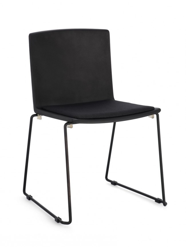 4x Sedia nera 43.5x50x79 cm