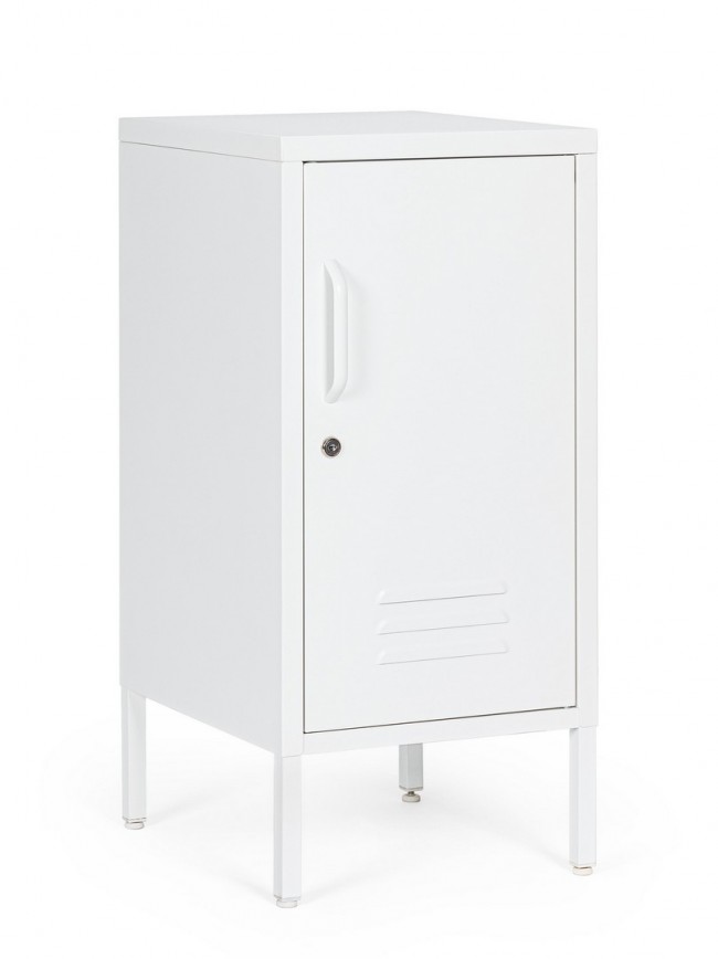 Comodino bianco 40x35x76h in acciaio