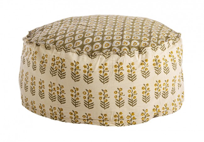 Pouf avorio 65x65x25 in tessuto