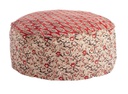 Pouf rosso a fiori 65x65x25 cm