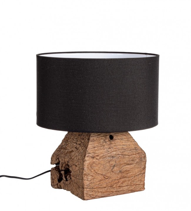 Lampada tavolo nero D.35x40h in legno