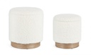 Pouf contenitore bianco teddy D.30.5x35h, D.37x42h