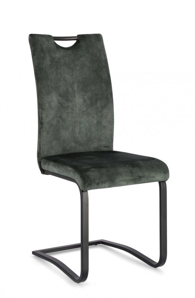 4x Sedia in velluto verde scuro 42x56x102