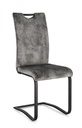 4x Sedia velluto grigio 42x56x102x48
