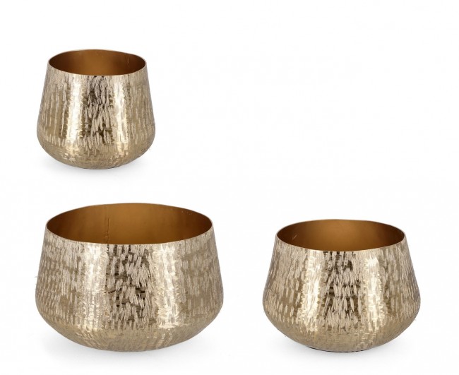 Vaso in metallo D.20x16h, D.24x16,5h, D.28,5x17,5h