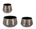 Vaso in metallo antracite D.20x16h, D.24x16,5h, D.28,5x17,5h
