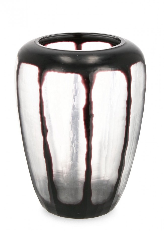 Vaso trasparente nero D.28x35h in vetro
