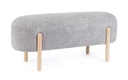 Panca grigia chiaro 108x41.5x48 in bouclé