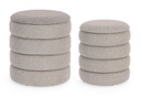 Pouf in bouclé D.33.5x38.5h e D.40x44.5h