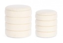 Pouf bianco boucle D.33.5x38.5h e D.40x44.5h
