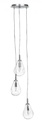 Lampadario 3 luci D.35x150h trasparente-argento