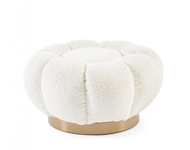 Pouff floreale bianco D.65x35h