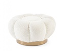 Pouff floreale bianco D.65x35h