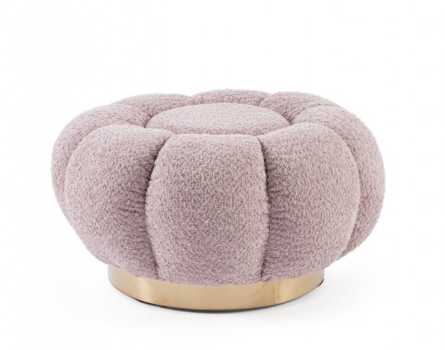 Pouff floreale rosa antico D.65x35h