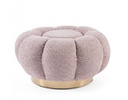 Pouff floreale rosa antico D.65x35h