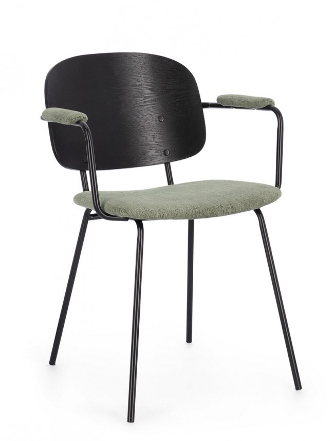2x Sedia verde 57x60x80 cm in tessuto