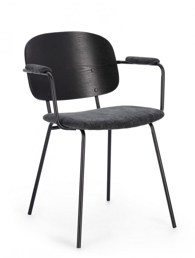 2x Sedia grigia scura 57x60x80 cm