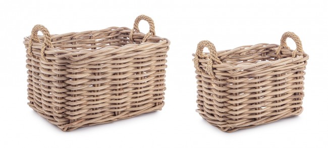 Set di ceste grigie 49x36x30h e 58x43x35h