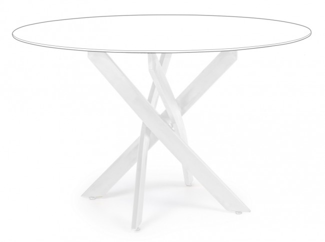 Base tavolo bianco D120 x 56 x 73.5 h in acciaio