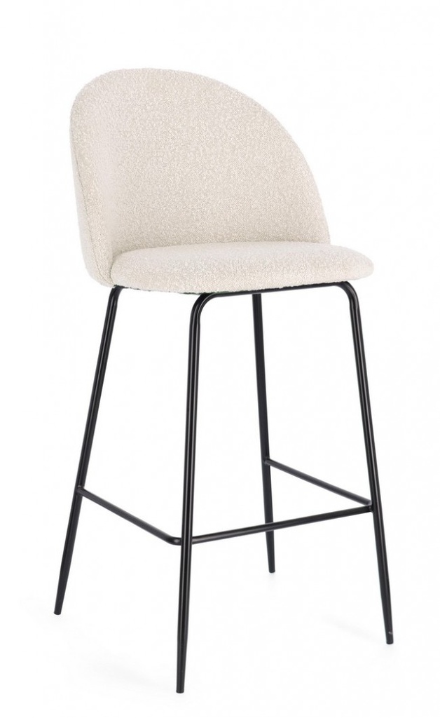 2x Sgabello bar nero/avorio 51x55x105h