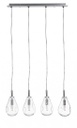 Lampadario 4 luci 75x15x120h trasparente argento
