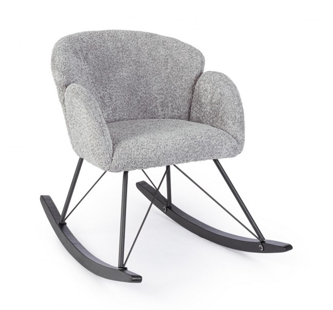 Poltrona dondolo grigio chiaro 86x62x72