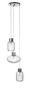 Lampadario 3 luci trasparente-argento D.40x150h