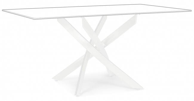 Base tavolo bianco 160x90 cm in acciaio