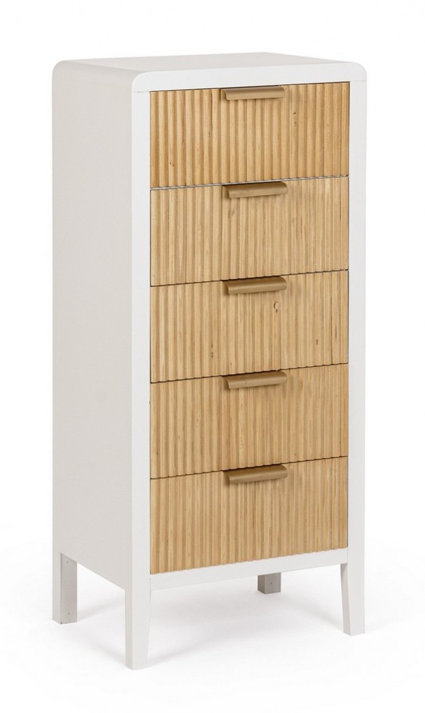 Cassettiera bianco-naturale 40x30x92 cm