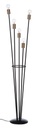 Piantana fiaccola 34x30x155h nero 5 luci