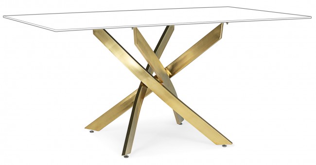 Tavolo George oro 160x90 cm in acciaio