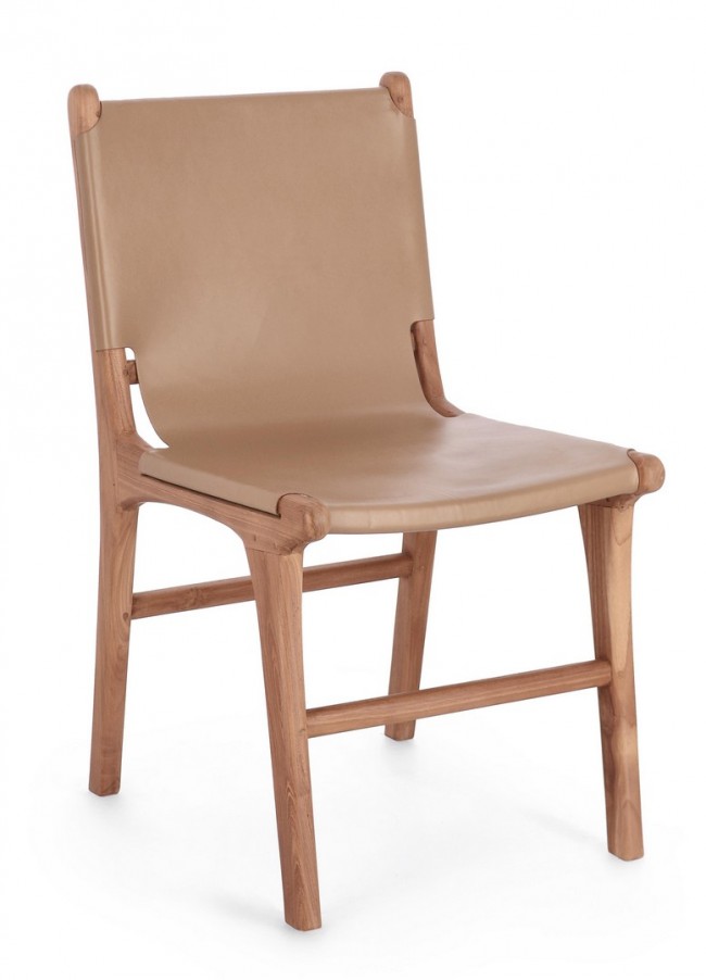 2x Sedia in pelle 46x59x85h cm