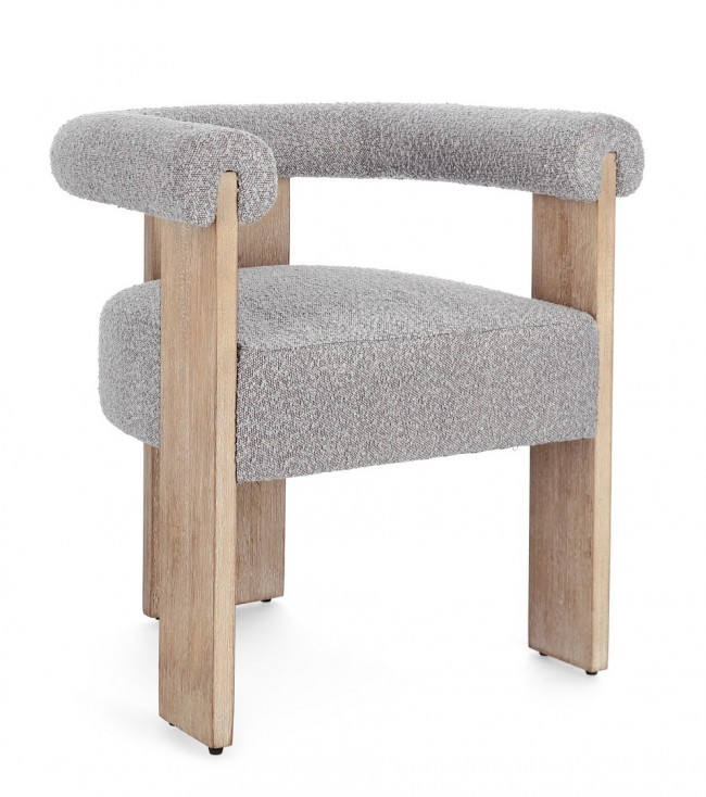 Sedia boucle naturale/grigio 70x60x71