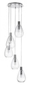 Lampadario 5 luci trasparente argento D.48x180h