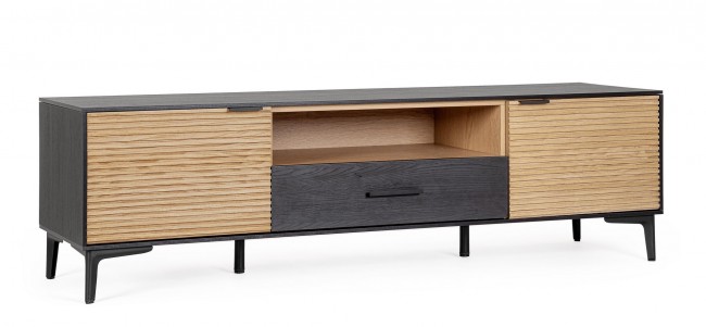 Mobile porta TV 154x40x44 in legno nero-nat