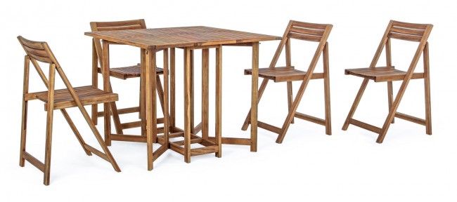 Set tavolo e 4 sedie 44x46x77 in legno