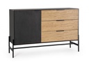 Credenza nera naturale 124x40x81,5 cm