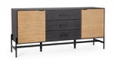Credenza nera e naturale 164x40x75