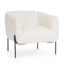 Poltrona Claudine bianco bouclé 78x74x73