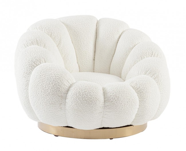 Poltrona girevole florel bianco 86x62x72