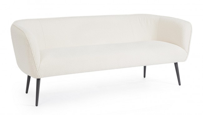Divano 3 posti bianco boucle 175x70x68