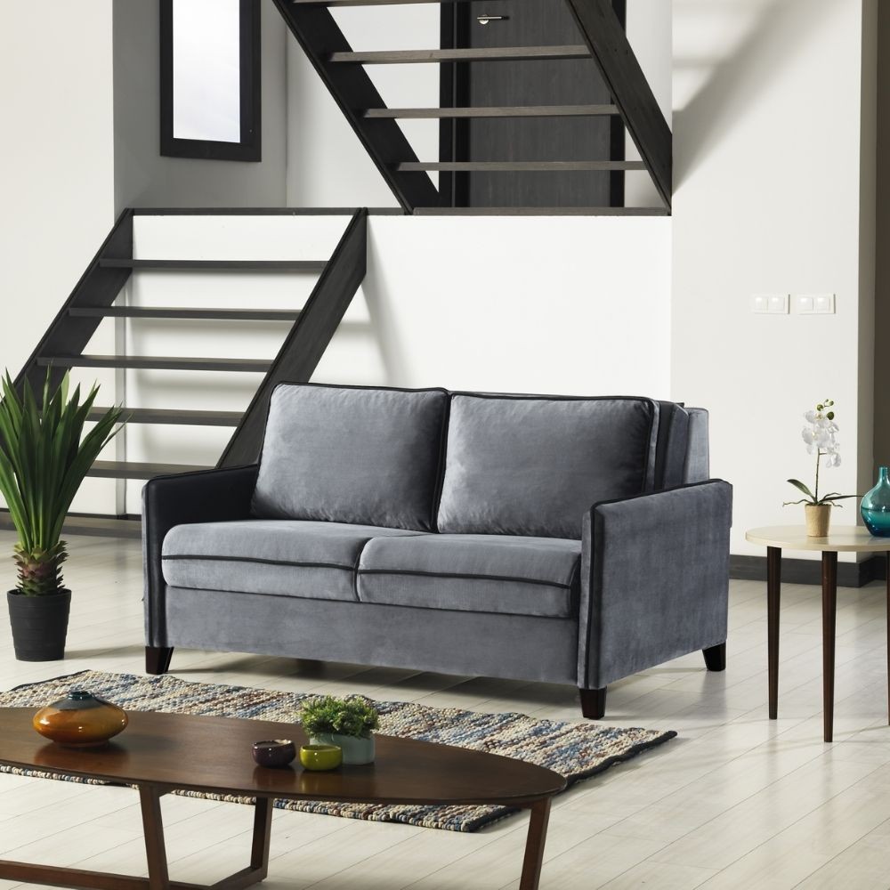 Divano letto contenitore grigio 164x112x90