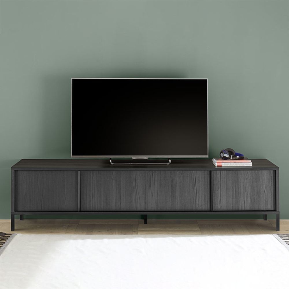 Porta TV 206x40x51 cm nero frassinato