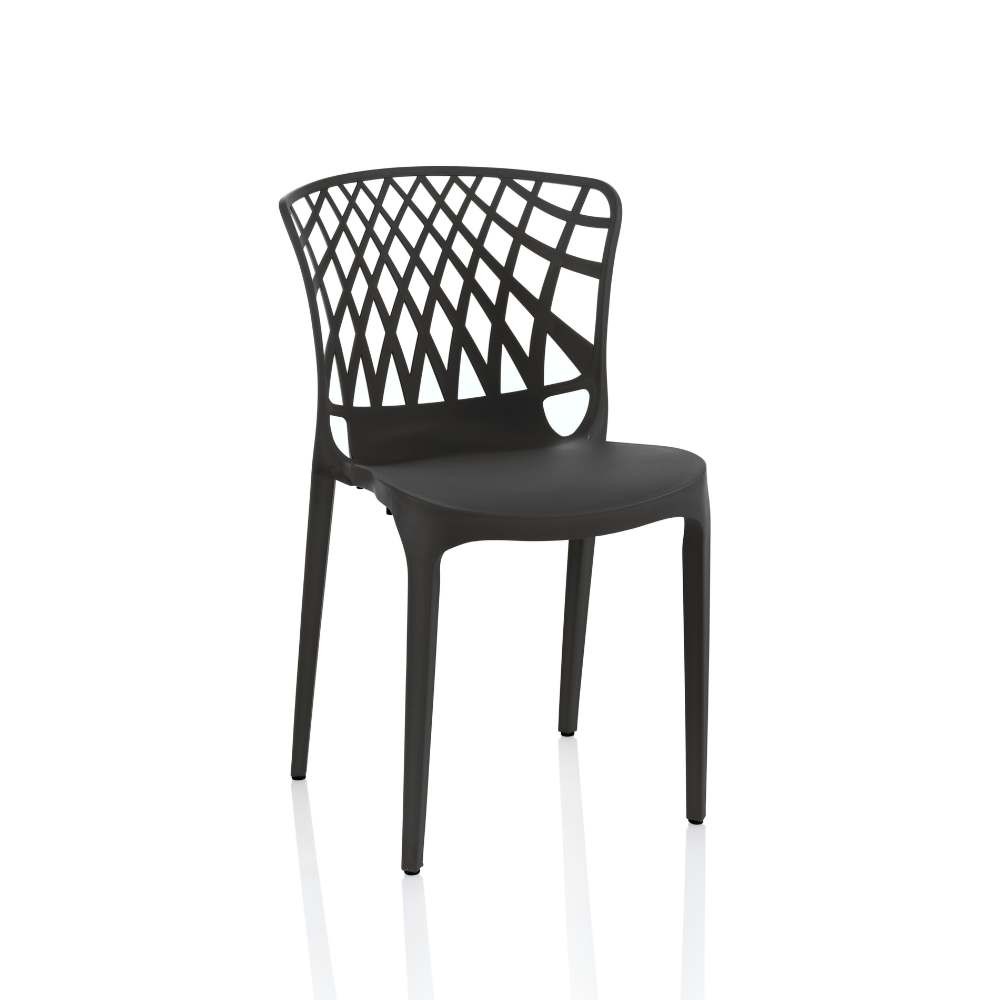 Sedia nera avvolgente 48,5x46,6x82,2 cm