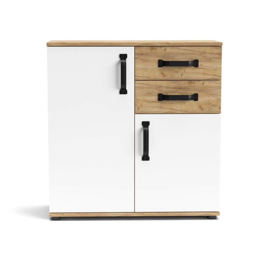 Credenza rovere e bianco 80x32x83 cm