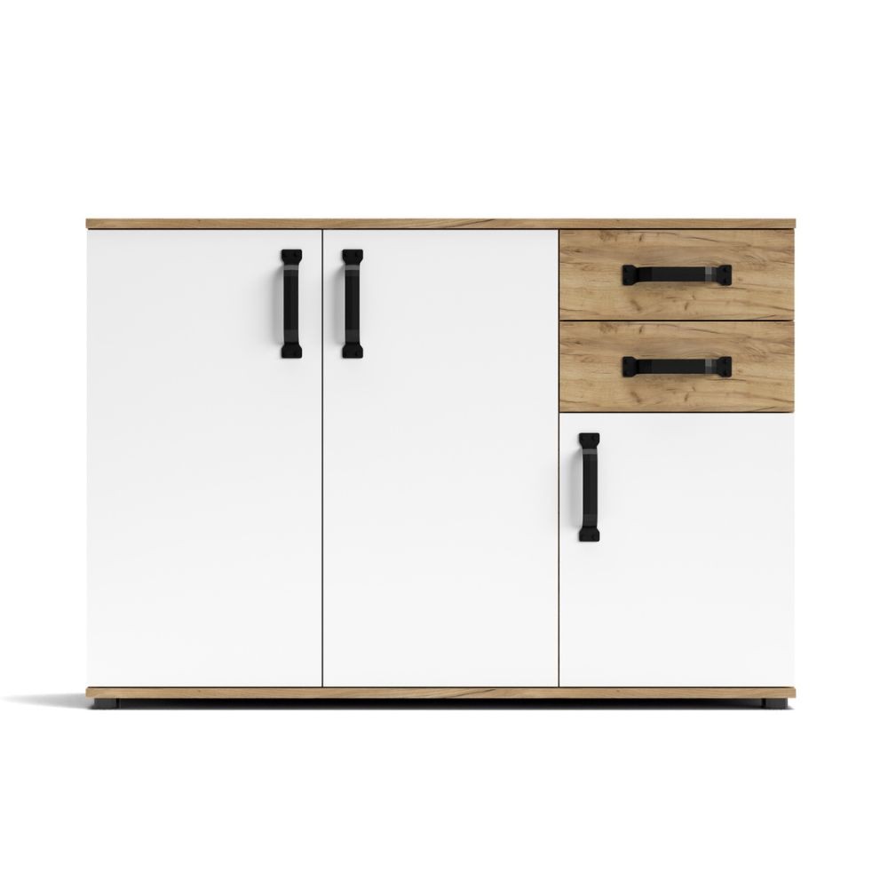 Credenza rovere e bianco 120x32x83h