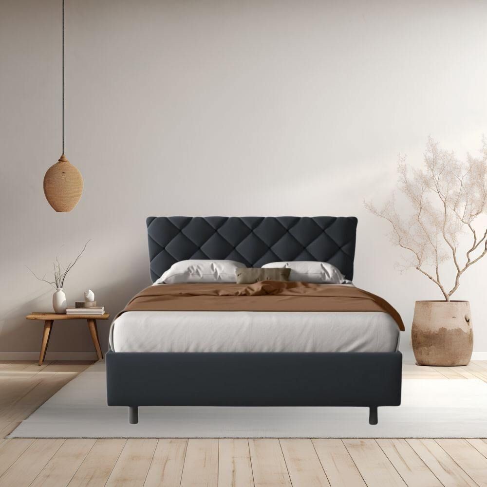 Letto imbottito 120x200 cm antracite
